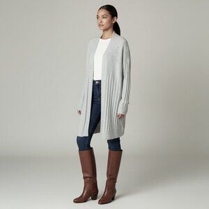 Stylus Off White Open Front Long Cardigan Large